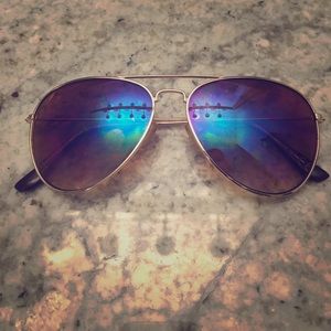 Gold & purple aviators